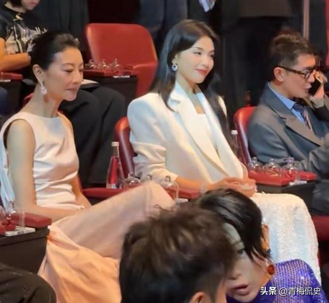 镜胡杏儿美出圈C位张柏芝抢尽风头开元棋牌澳门晚宴：刘嘉玲大露背抢(图4)
