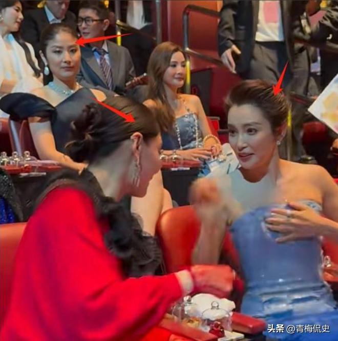 镜胡杏儿美出圈C位张柏芝抢尽风头开元棋牌澳门晚宴：刘嘉玲大露背抢(图17)